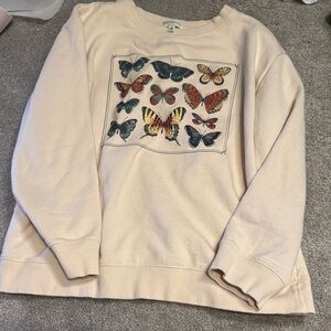 EARTHBOUND Women's Pink Butterfly Sweater